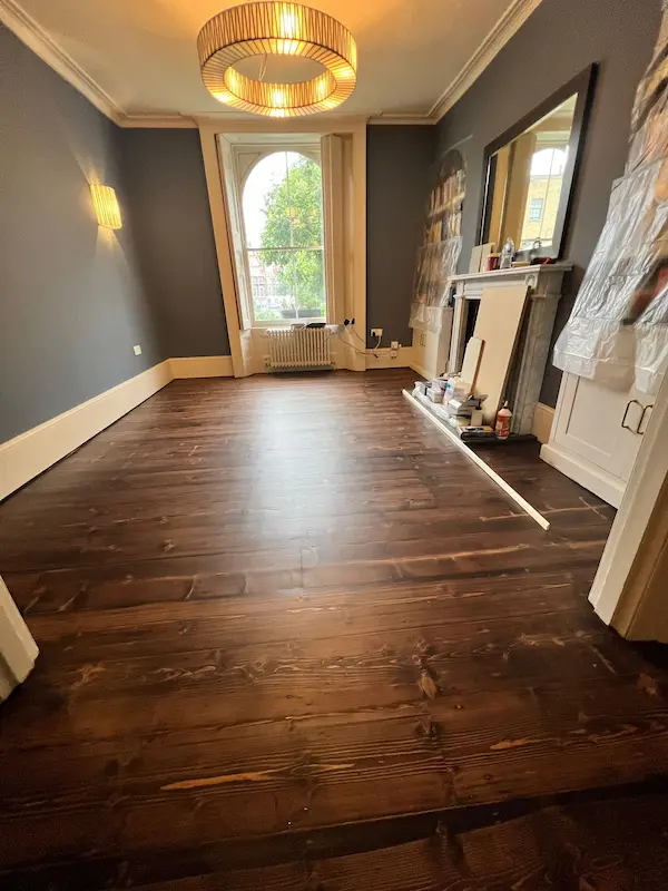 Wooden floor after sanding